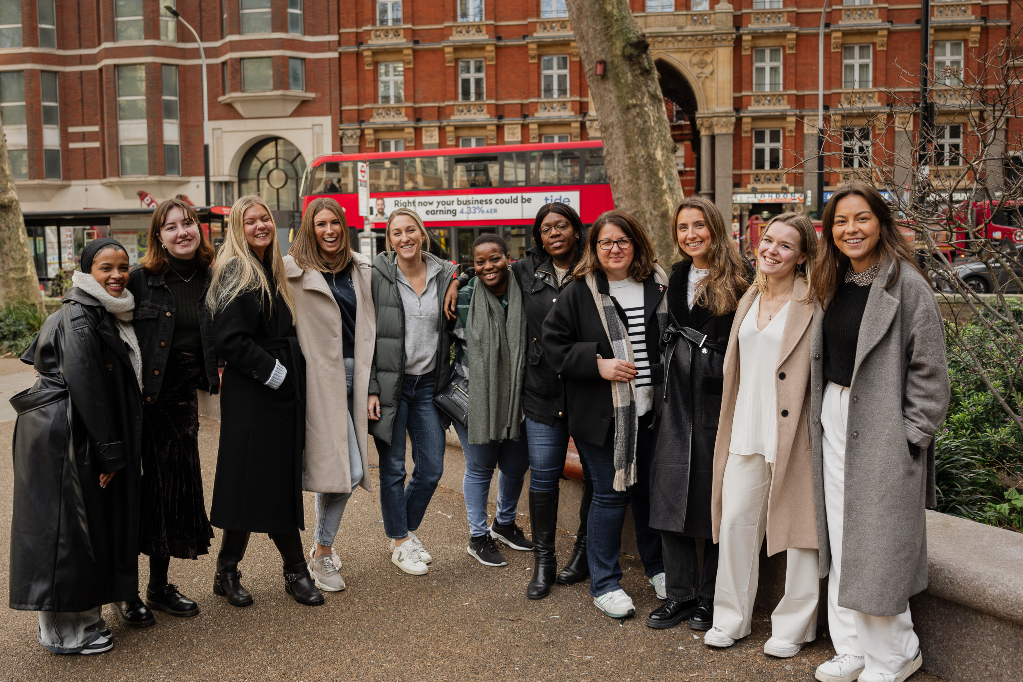 Group photo of the women at Two